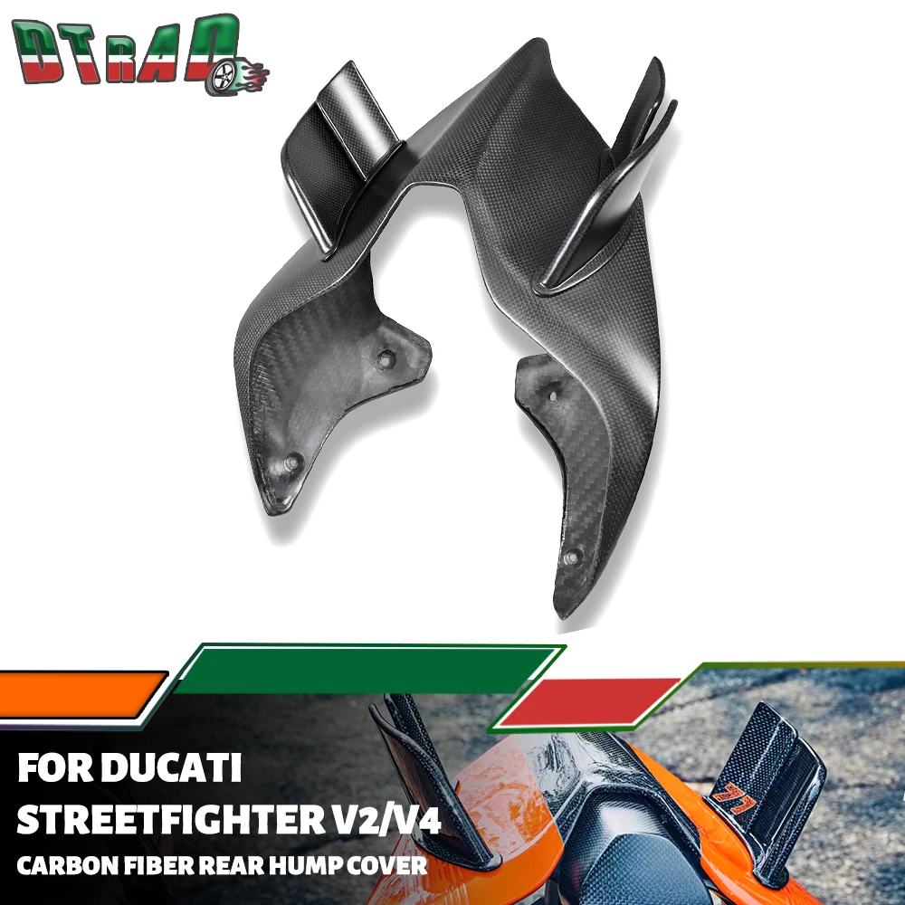 For DUCATI Streetfighter V2 V4 V4S 2020 2021 2022 2023 2024 Carbon Fiber Rear Hump Seat Cover With Winglets Motorcycle Modified