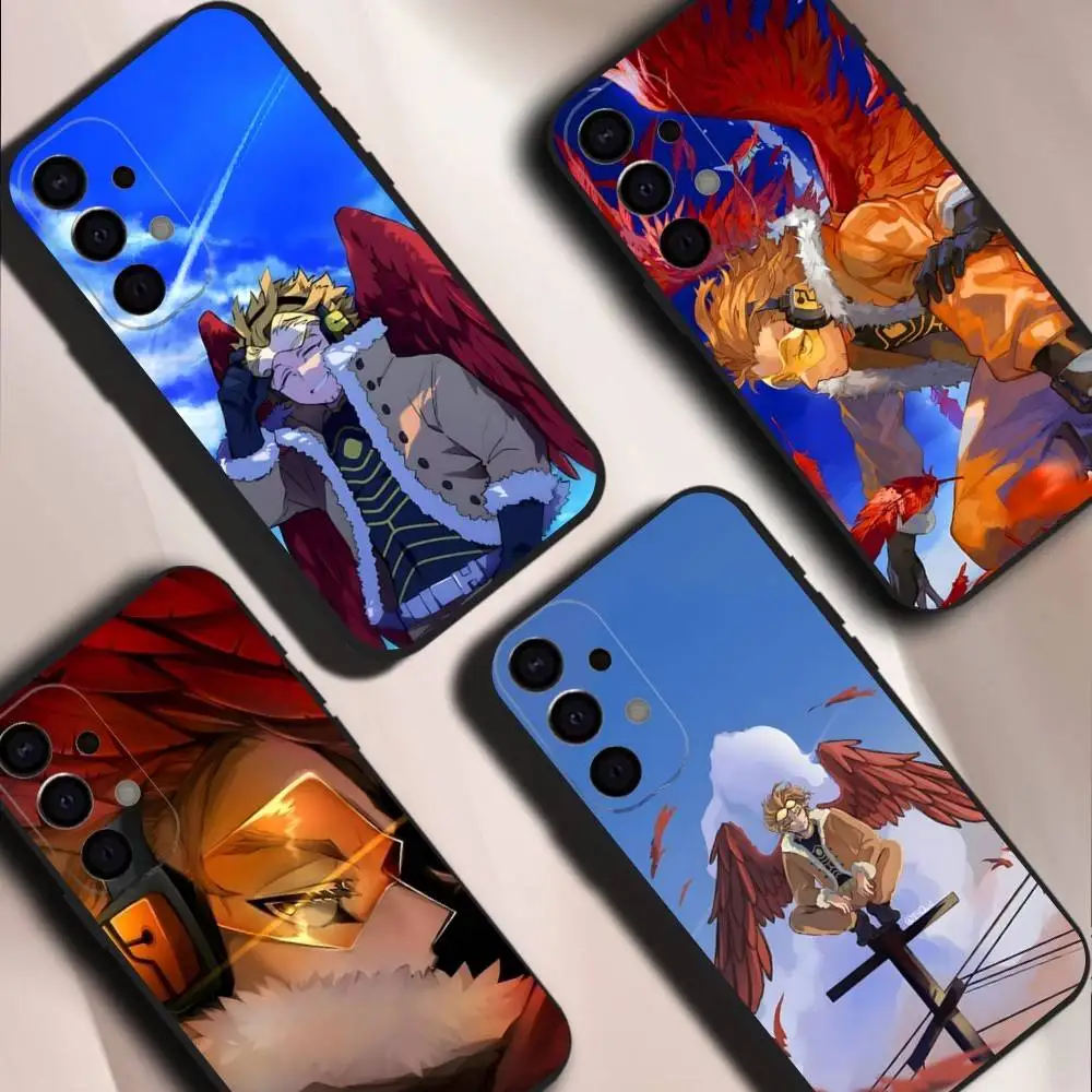 Противоударный чехол для телефона My H-Hero Anime Hawks для Samsung S26, S25, S24, S21, S22, S23, S30, Ultra, S20, Plus, Fe, Lite, 5G, черный.
