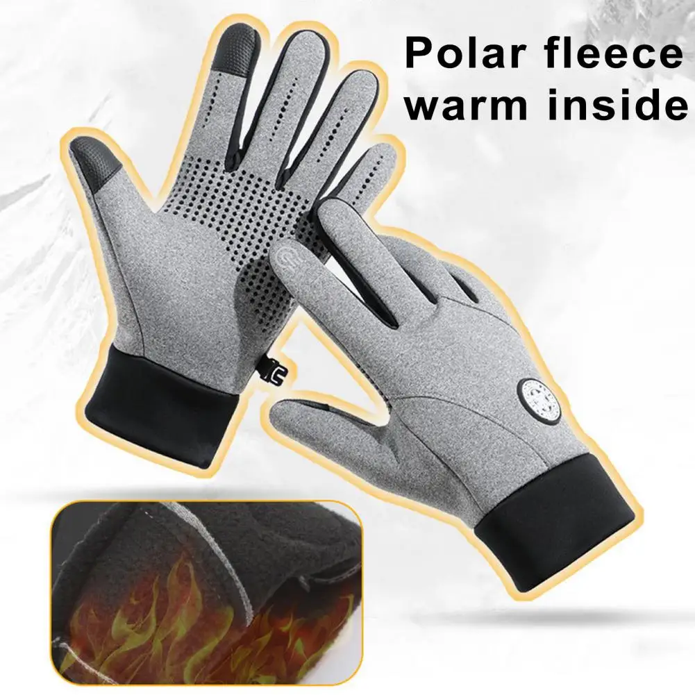 Waterproof Cycling Gloves Thickened Warm Ski Gloves Outdoor Sports Warm Snow Gloves For Men Women Ski Touch Screen Fleece Gloves