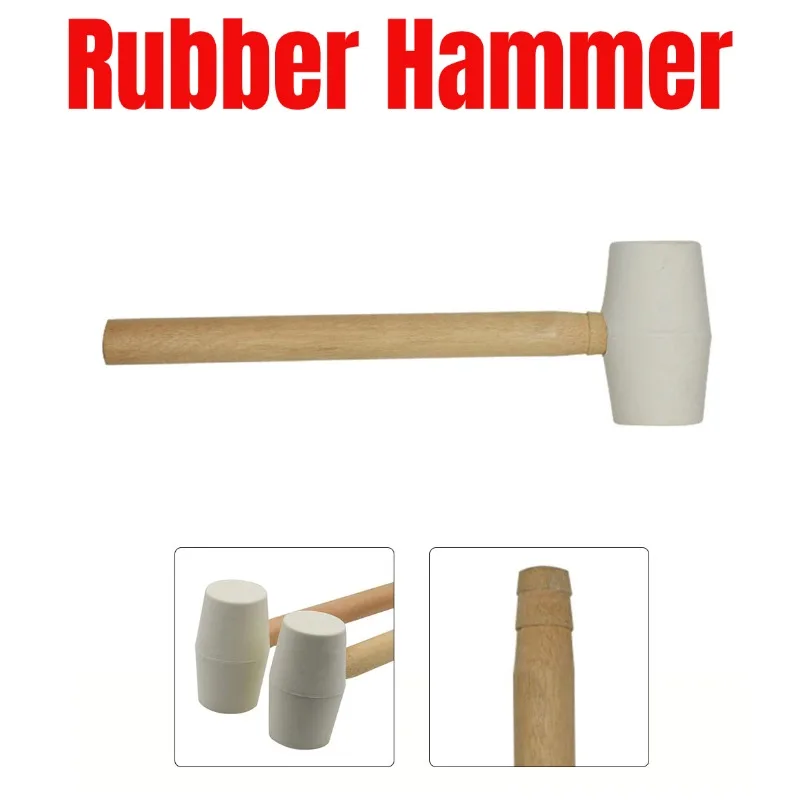 1PCS Rubber Hammer Mallet With Wood Handle For FloorTile Installation Decoration Hand Tools Rubber Hammer Accessory in stock