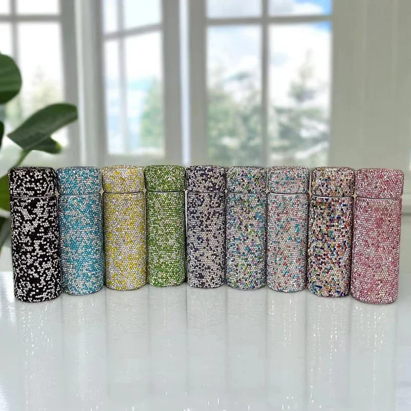 150ML Bling Diamond Stainless Steel Water Bottle Pocket Insulated Cup Double Wall Portable Straight Thermos Vacuum Flask Cup
