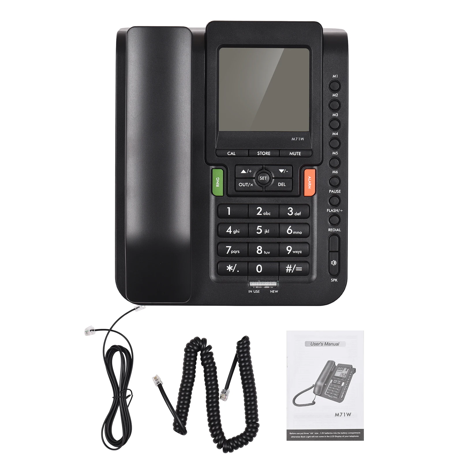 Corded Phone Desk Landline Phone Telephone DTMF/FSK Dual System Support Hands-Free/Redial/Flash/Speed Dial/Ring Volume Control