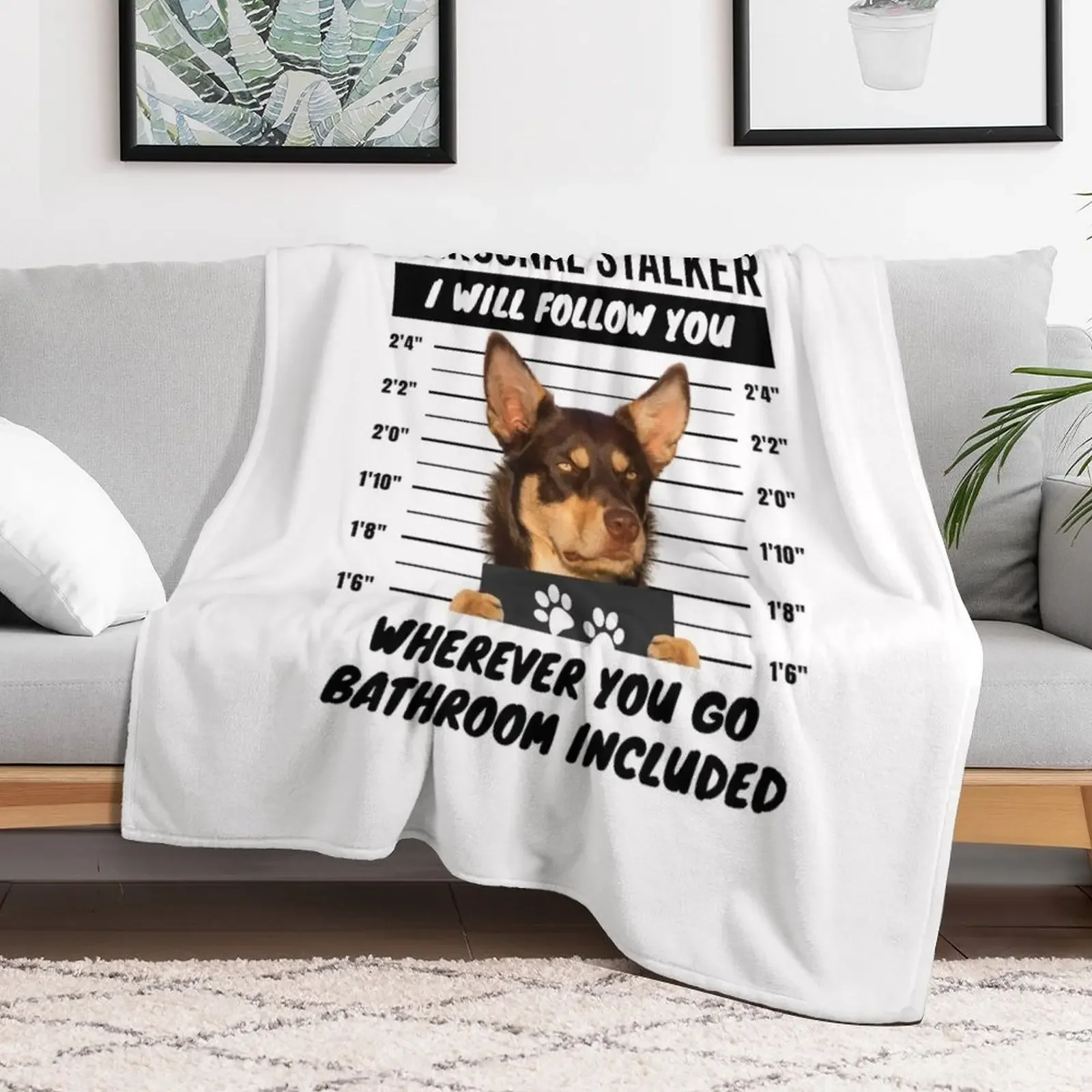 Personal Stalker Dog – Tan Red Australian Kelpie Throw Blanket Cute Designers Beach Blankets