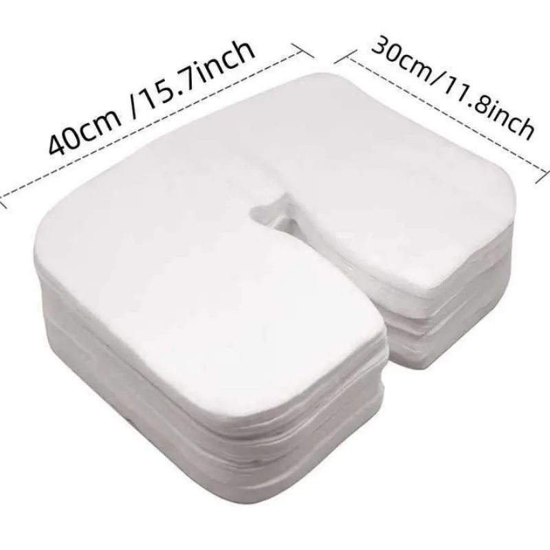 100 قطعة صالون سبا المتاح تدليك الوجه وسادة الراحة يغطي مهد ورقة مسند الرأس وسادة ورقة تدليك الوجه مهد غطاء الطاولة