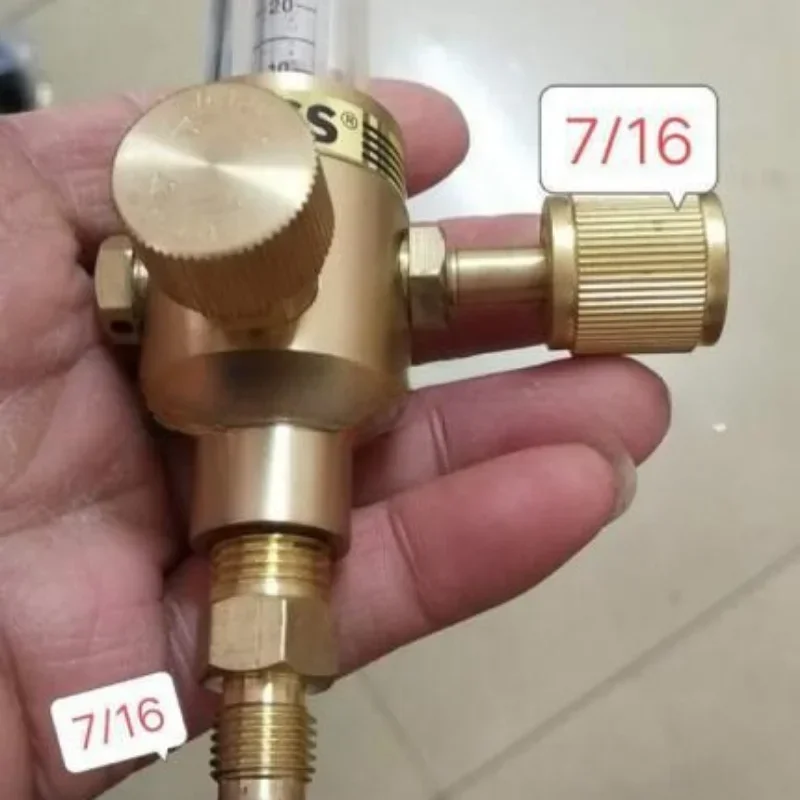 Air Flow Meter WX-15 Model Pure Copper Material in And Out of Air US 7/16 Thread Imperial 1/4 Tooth Flow Scale 10-70SCFH DN35