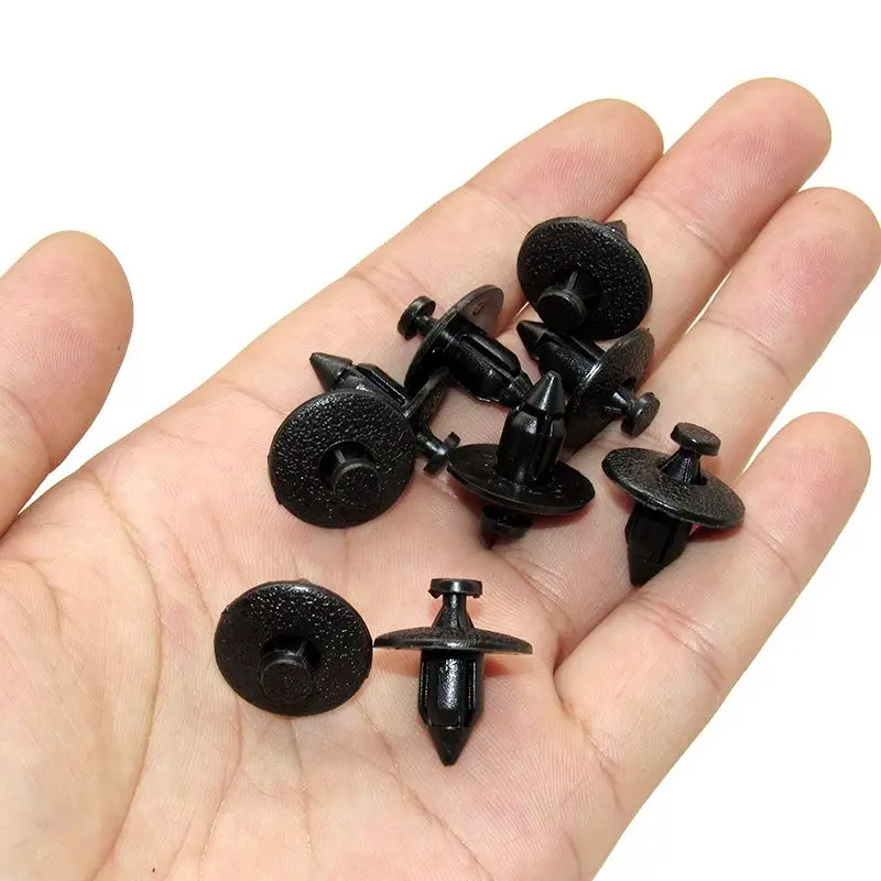 10/20Pcs Interior Plastic Rivet Fastener Clips Trim Fascias 8mm Hole Push Black For Volvo 3541113 FCP-0157