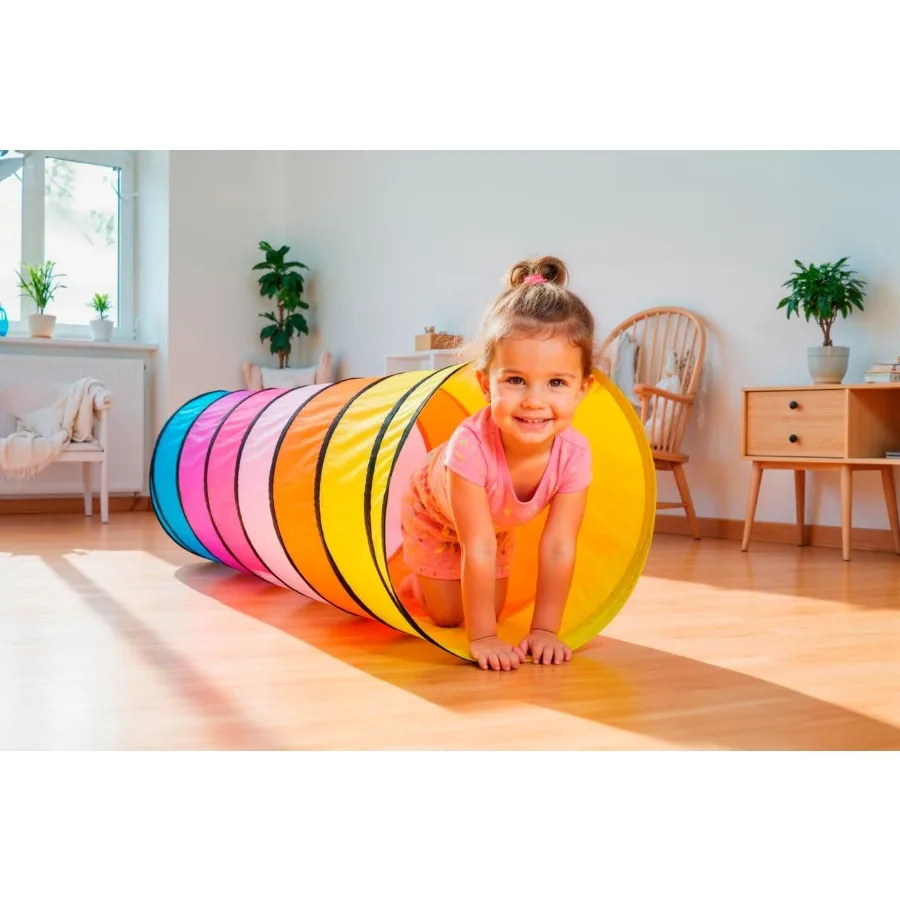 Tente tunnel de jeu pour tout-petits, jouet tunnel pop-up coloré pour bébé ou animal de compagnie, cadeau pliable pour garçon et fille