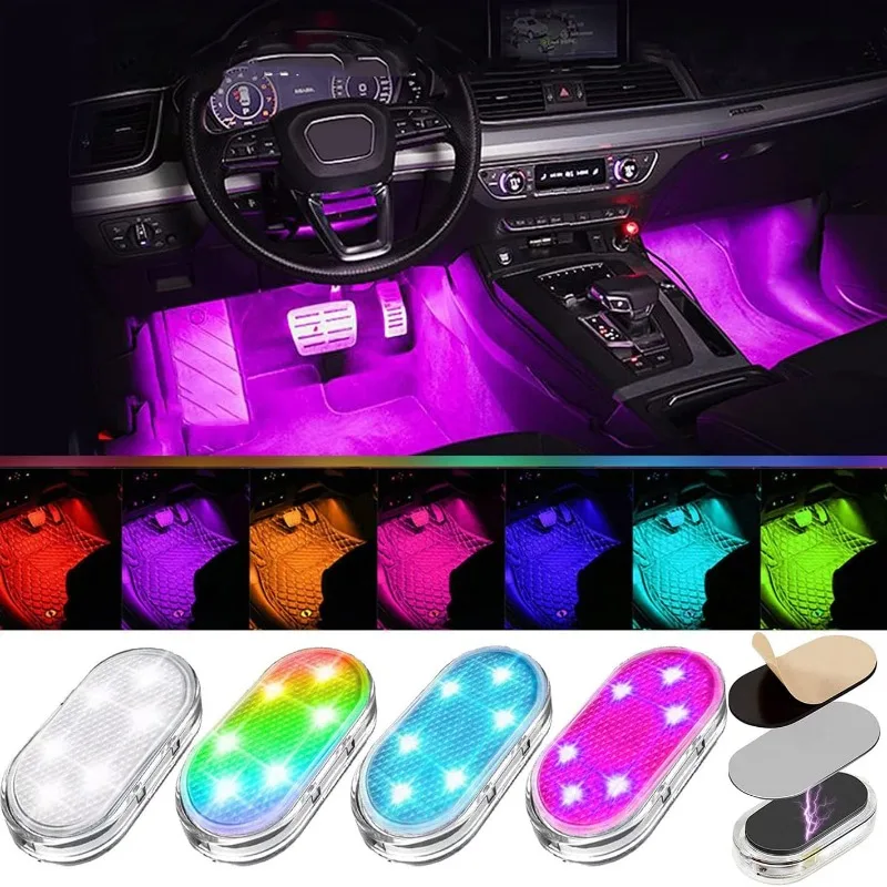 

Wireless Led Lights for Car Interior, Car Led Lights Interior, USB Rechargeable Automotive Neon Accent Light Kits, Car Lights