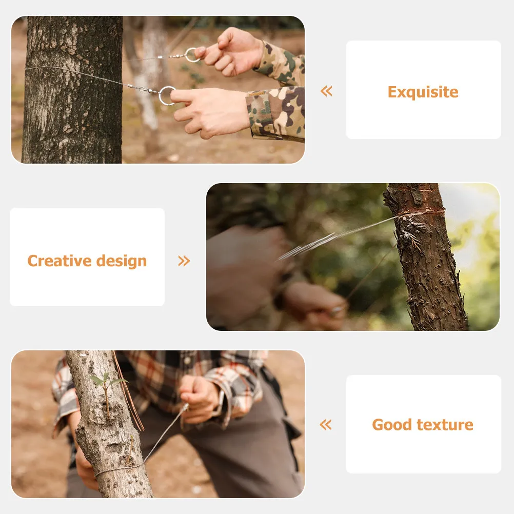 4pcs Stainless Portable Camping Camping Saws Tools Rope H Saw for Outdoor Emergency Wire Saws Emergency Supplies