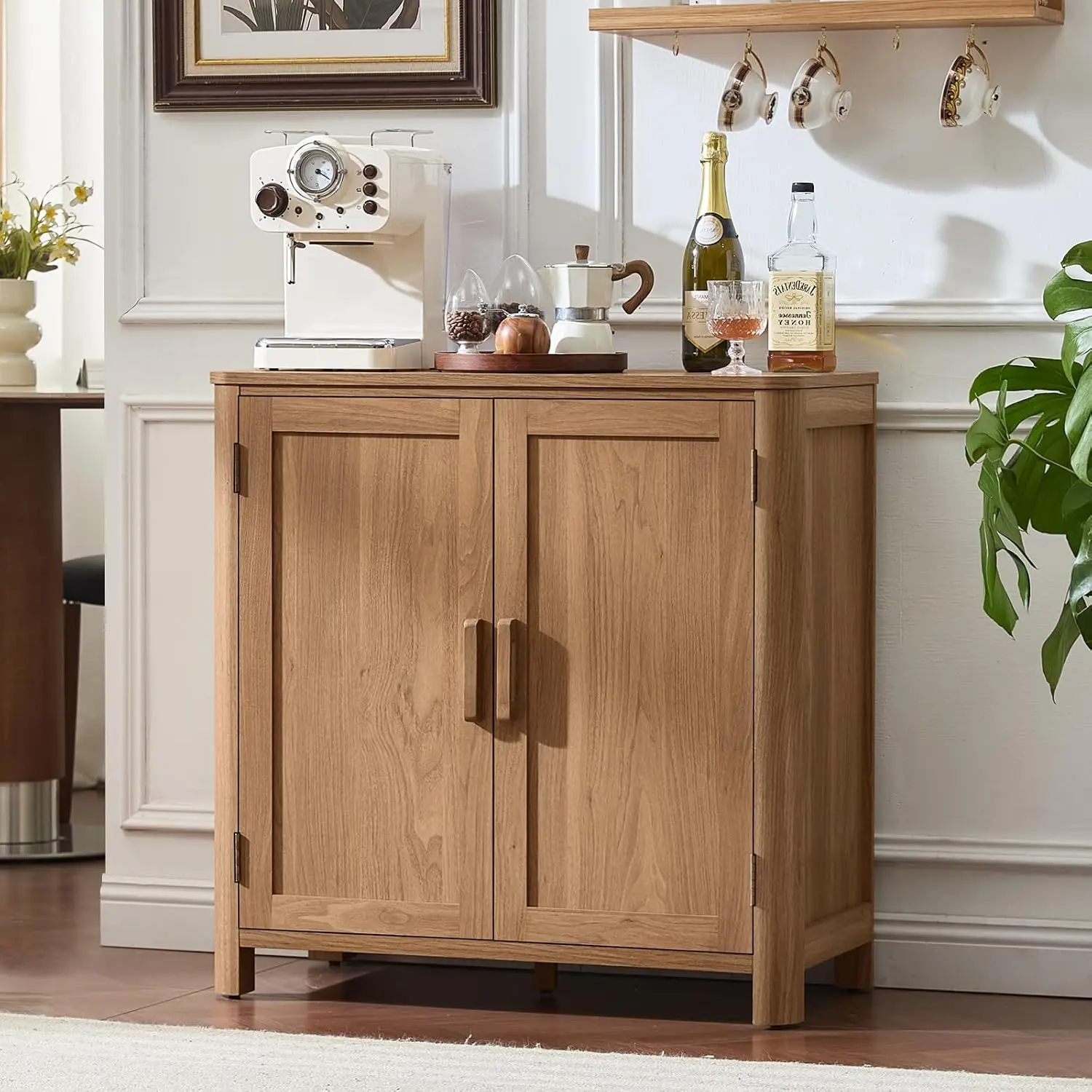 Arc-Shaped Sideboard Buffet Cabinet with Storage 31.5