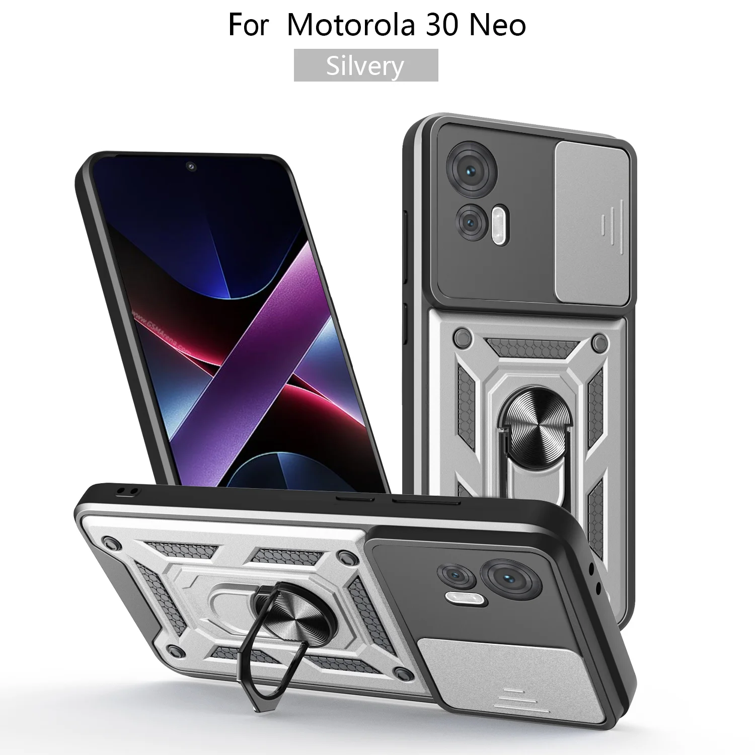 

For Motorola Moto 30Neo Case Slide Camera Lens Protect Funda For Motorola Moto Edge30 Neo Car Magnetic Holder Ring Protect Cover