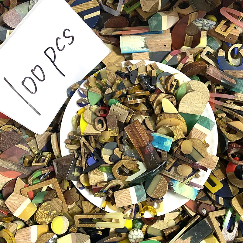 30/50/100/200 قطعة دلايات خشبية طبيعية عشوائية بالجملة Waterdrop البيضاوي قلادة خشبية لتقوم بها بنفسك لصنع المجوهرات #1