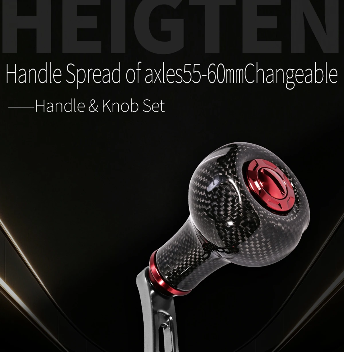 HEIGHTEN Spinnrolle 55-60mm Griff mit Einzelknopf aus Kohlefaser, DIY-modifiziertes Angelzubehör für das Spinnfischen – Detail 2