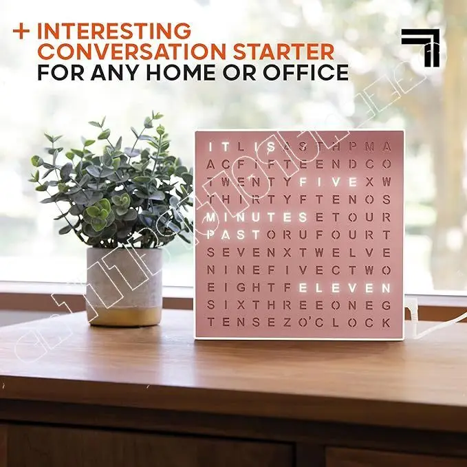 

Fashion Creative LED Alphabet Wall Clock English Display Reading Time for Office Learning Desktop