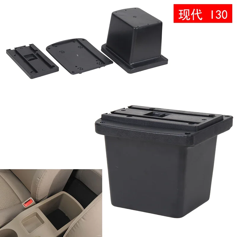 For Hyundai I30 armrest box USB Charging heighten Double layer central Store content cup holder ashtray accessories