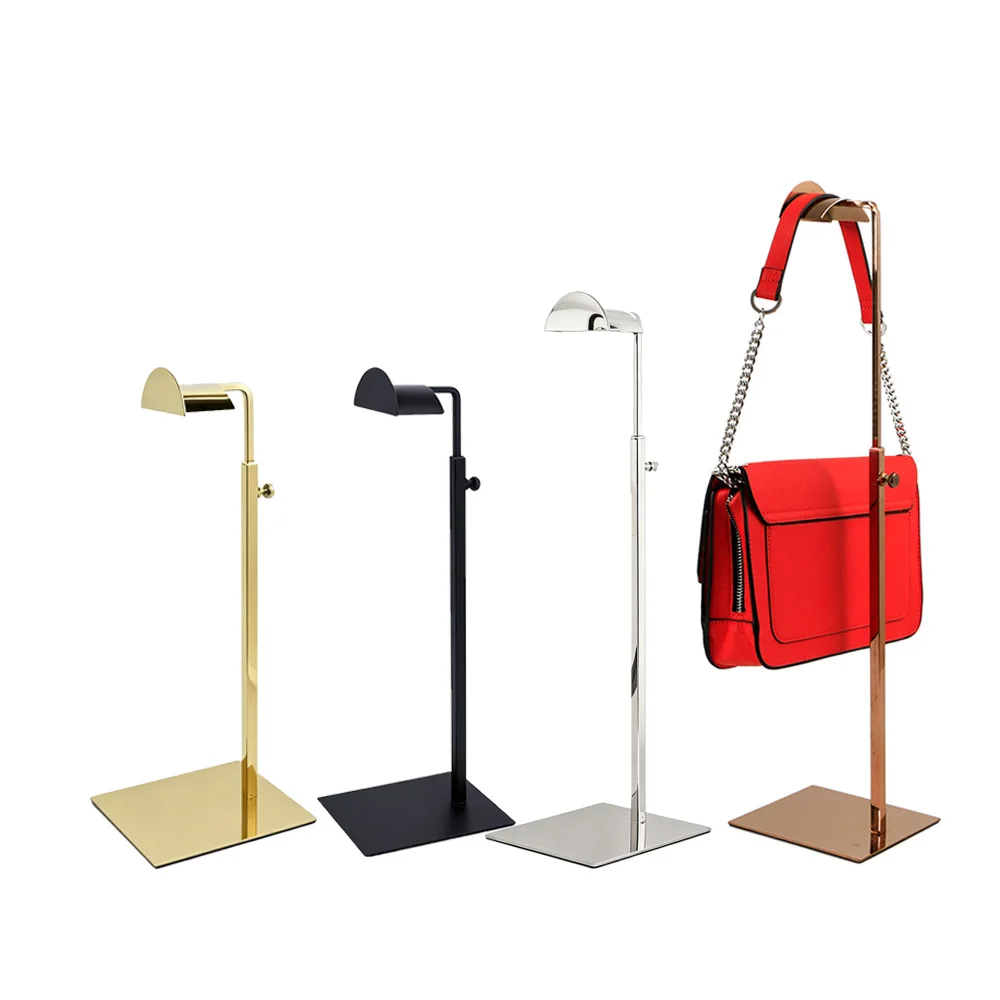 Hängender Handtaschen- und Hutständer, Tischständer für Perücken, Hakenhalterung, Tischkappenhalter, Bodenständer, Metallregal – Detail 1