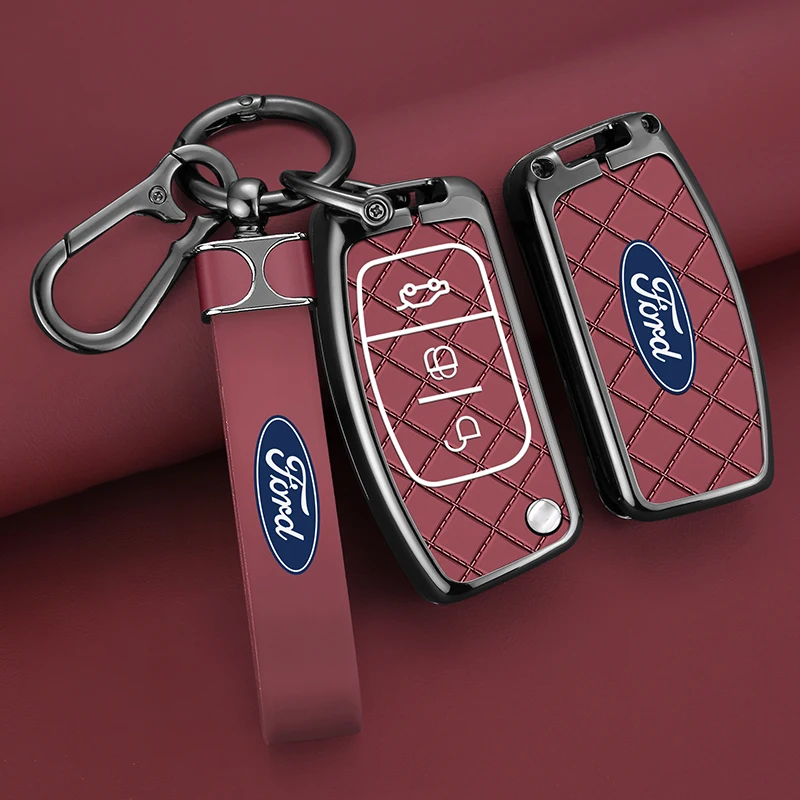 Car Flip Folding Key Case Cover For Ford Focus 2 3 Ecosport C-Max S-Max Fusion Ka Mondeo Kuga Galaxy Fiesta Keychain Accessories