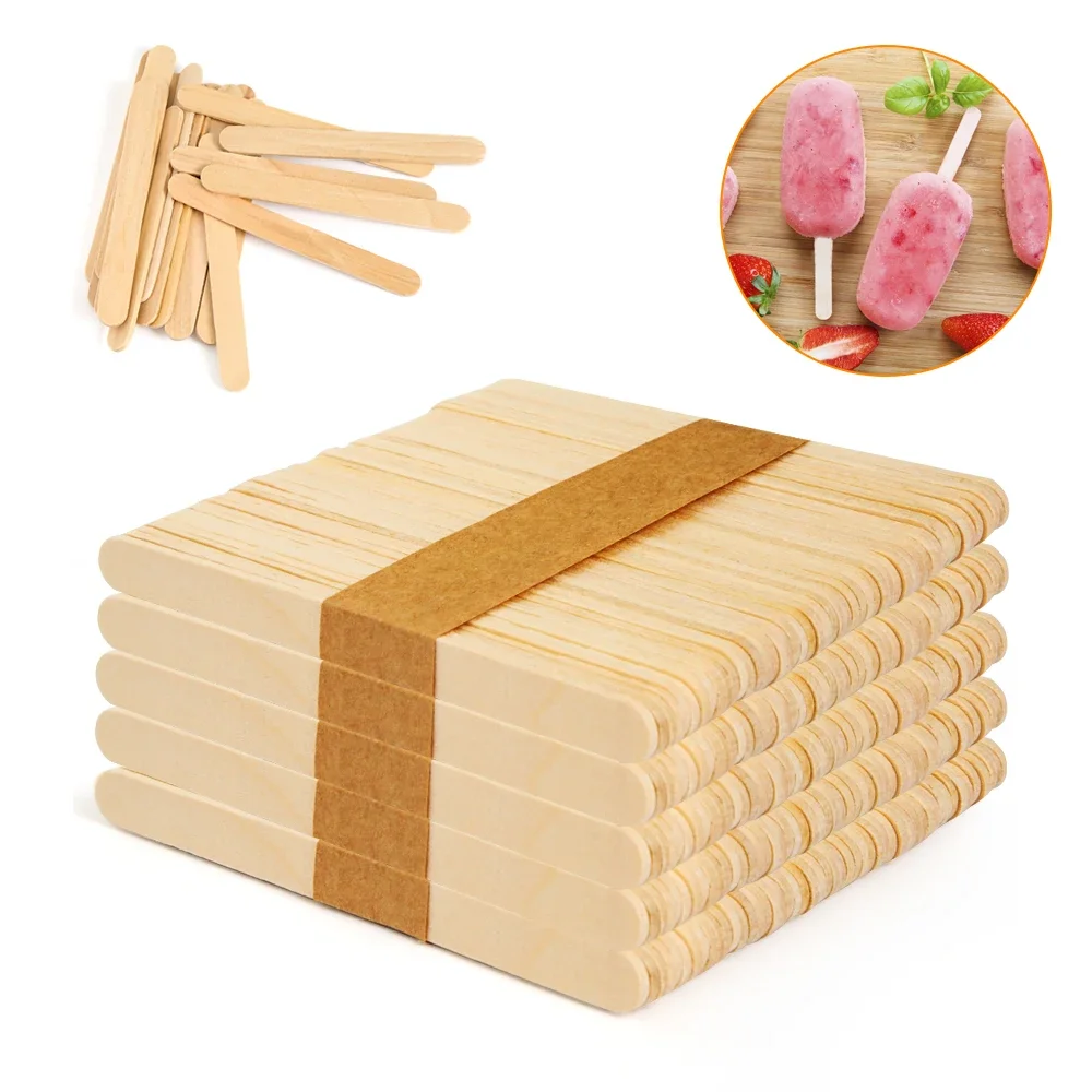 50/100 stücke Eis Popsicle Sticks Holz Sticks Eis Löffel Hand Handwerk Kunst Eis Am Stiel Kuchen Werkzeuge DIY Holz Sticks