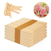 50/100pcs Ice Cream Popsicle Sticks Wooden Sticks Ice Cream Spoon Hand Crafts Art Ice Cream Lolly Cake Tools DIY Wooden Sticks