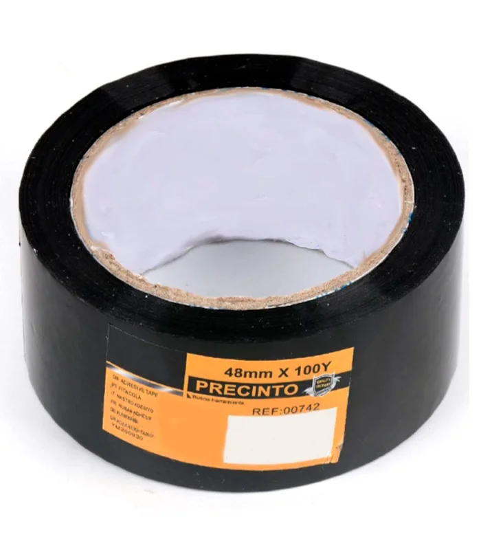 Tradineur-black seal. 4,8 cm wide and 100 m long, valid for all surfaces and with adhesive. Cin