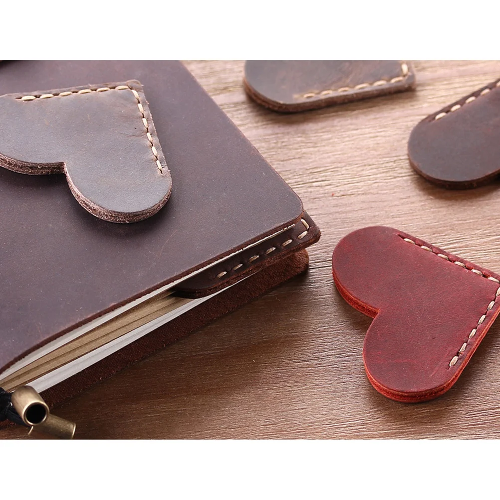 

3Pcs Heart Shaped Bookmark Page Marker Coffee Brown Wine Red Ideal for School Students Office Supplies