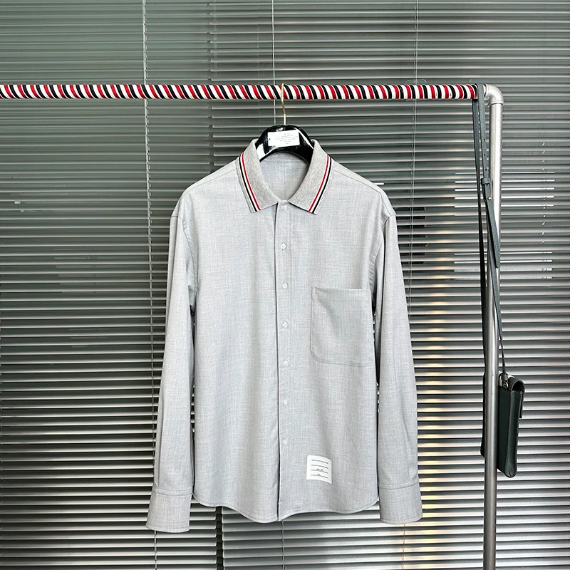 

New 2025 Men's Casual Cotton irt High-Defn Ba Tee-Color Stripe Loose Long Sve irt ex Sle DUFFY Brand
