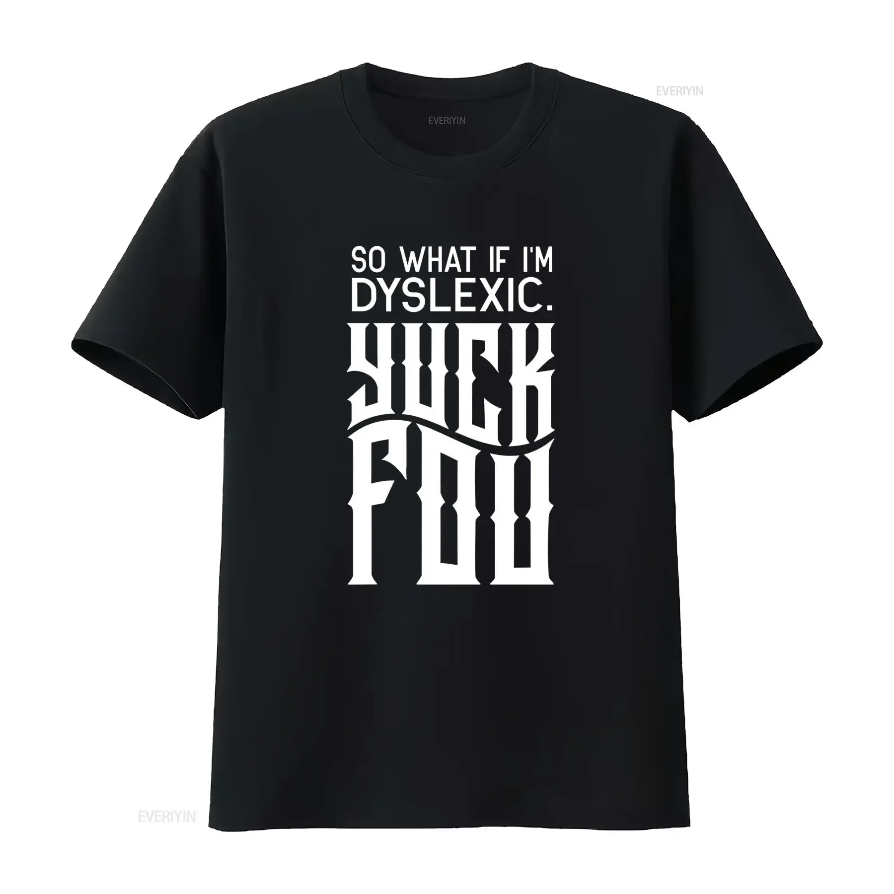Funny Dyslexic Novelty T Shirt Spelling Error Text Print e g instead of Dilexic Casual Round Neck for Dyslexia vintage Washed