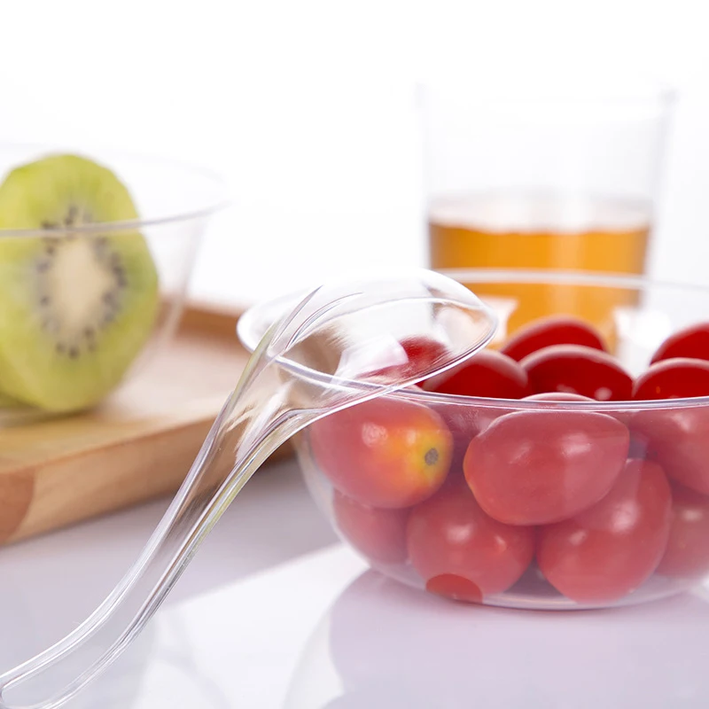 25 قطعة 300 مللي وعاء مستدير من البلاستيك القابل للتصرف المطبخ سلطة وجبات خفيفة نزهة الحاويات خفيفة الوزن صديقة للبيئة اكسسوارات المطبخ