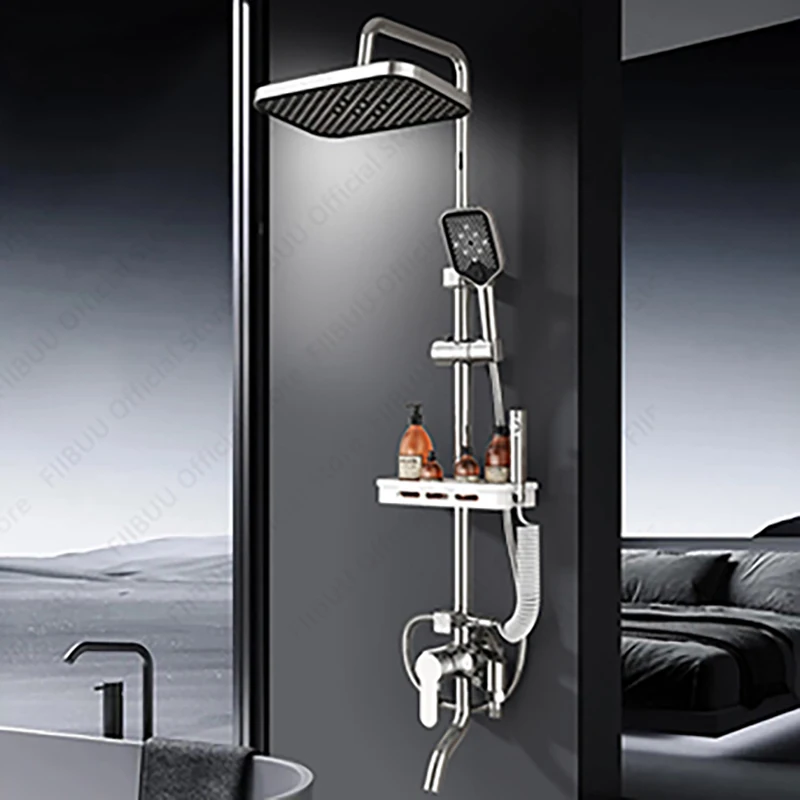 

Adjustable Large Water Rain Shower System Water Saving Complete Shower Set High Pressure Spray Home Hotel Bathroom Accessories