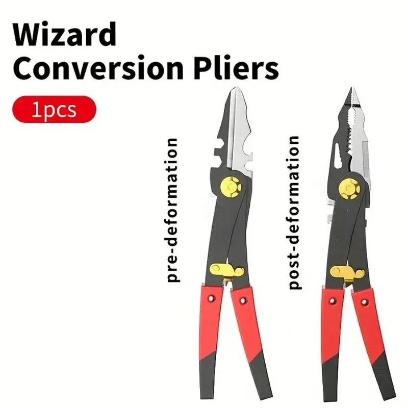 Double headed wire stripper, multifunctional electrician specific, 8-inch folding thread cutting iron shear wrench