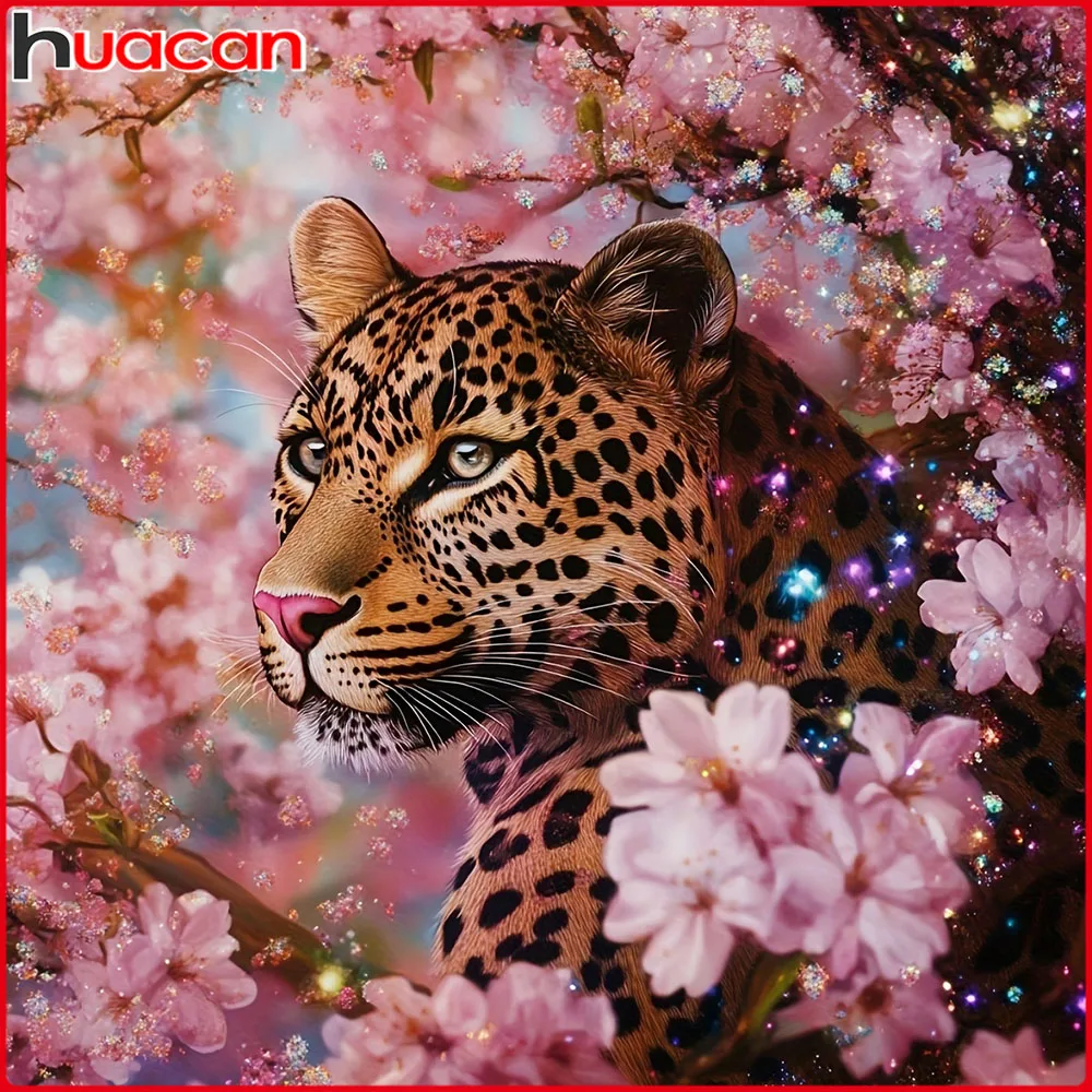 Huacan DIY Diamond Painting Leopard Diamond Embroidery Anima