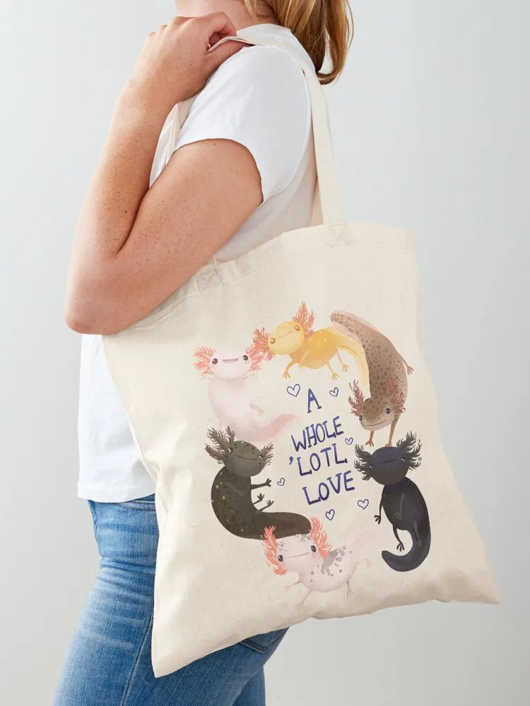 

A Whole Lotl Love, Cute Axolotl Owners Gift Tote Bag hand bags tote bag women women bag eco pack