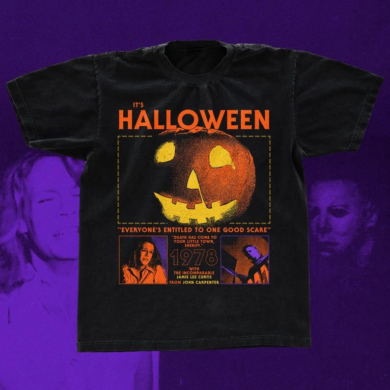 Halloween 1978 Horror Movie Tee Shirt Men Women's Short Sleeve T-Shirt 90s Cotton Aesthetic Streetwear Summer Tee Tops