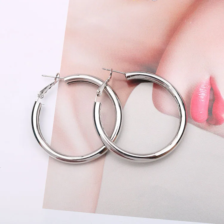 Special offer 925 Sterling Silver luxury 5CM Big hoop earrings for Women fashion party wedding designer Jewelry Christmas gifts