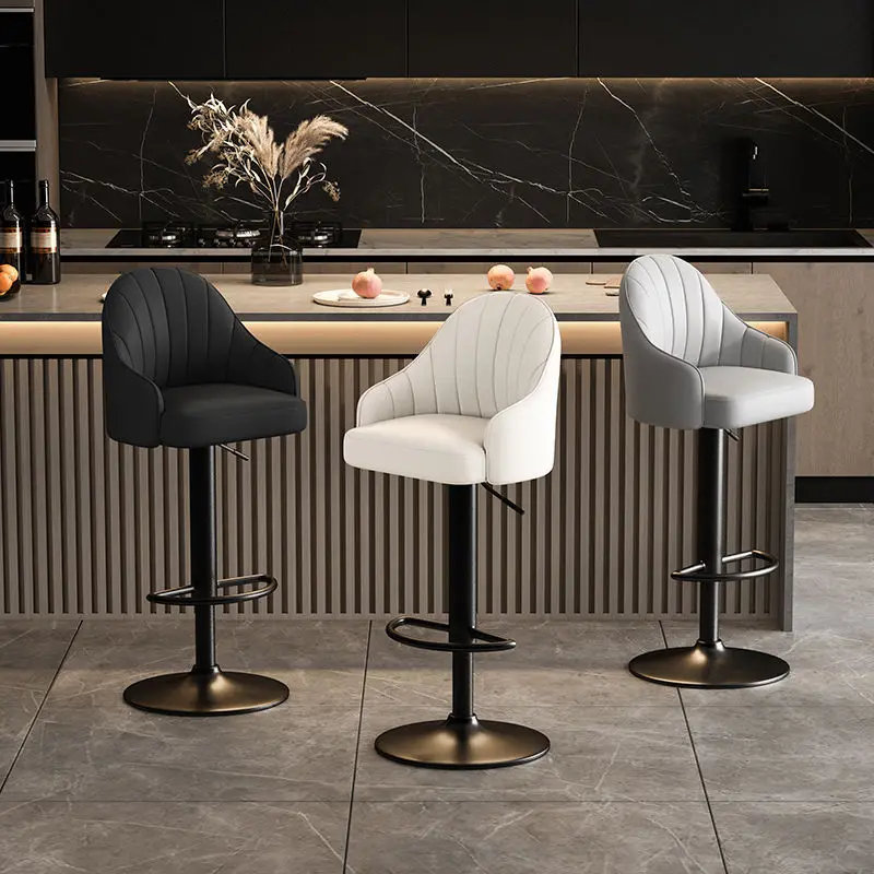 

Modern simple backrest bar stool home front desk bar bar chair lifting rotating light luxury chair high stool
