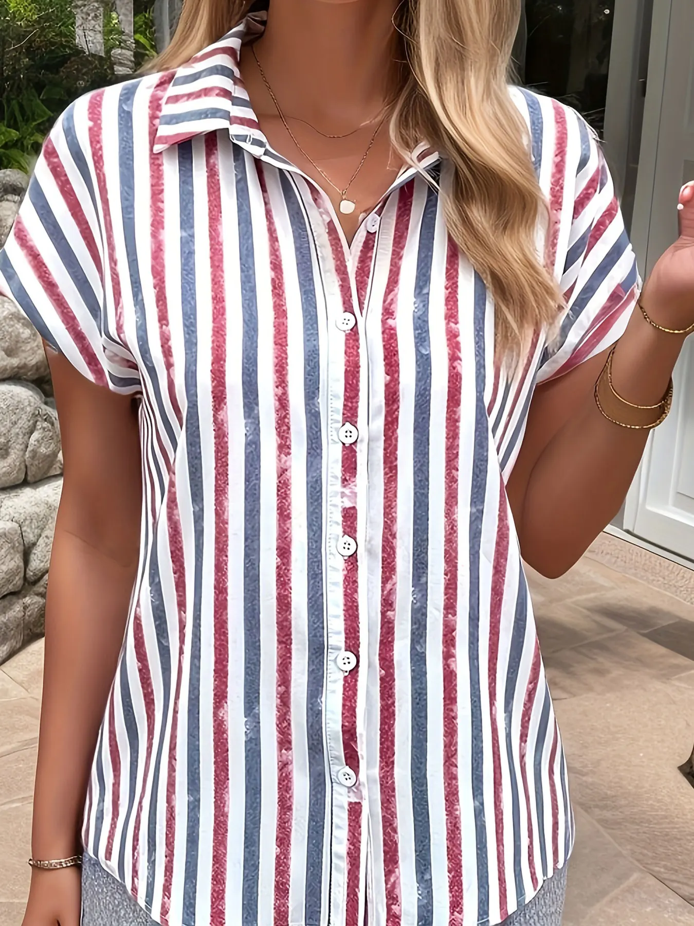 Women's Plus Size Shirt Summer Chic Elegant Shirt For Chubby Women's Fashion Shirt