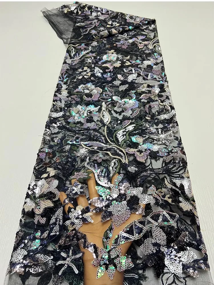 

1 ярд жемчужная трубчатая вышивка, полная цветов пиона, вышивка блестками, telas para costura, роскошные платья и свадебные платья, ткань