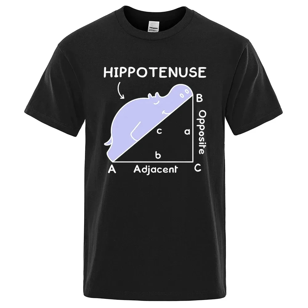 

Hippo Sleeping on Math Problem Print Man Tshirts Summer Tshirt Breathable O-Neck Short Sleeve Harajuku Loose Tshirt Cotton Tops