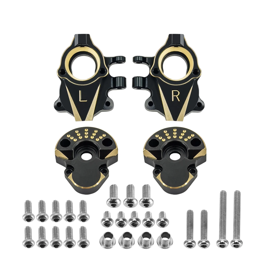 

Coating Brass Steering Knuckle and Front Outer Portal Housing 68.7g Black for Redcat Ascent-18 Rc Car Upgrade Parts Crawler