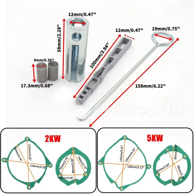 2KW 5KW Glow Plug Repair Kit 12V 24V Air Diesel Parking Heater Repair Parts Car Truck Boat Removal Fitting Tool Maintenance Kit