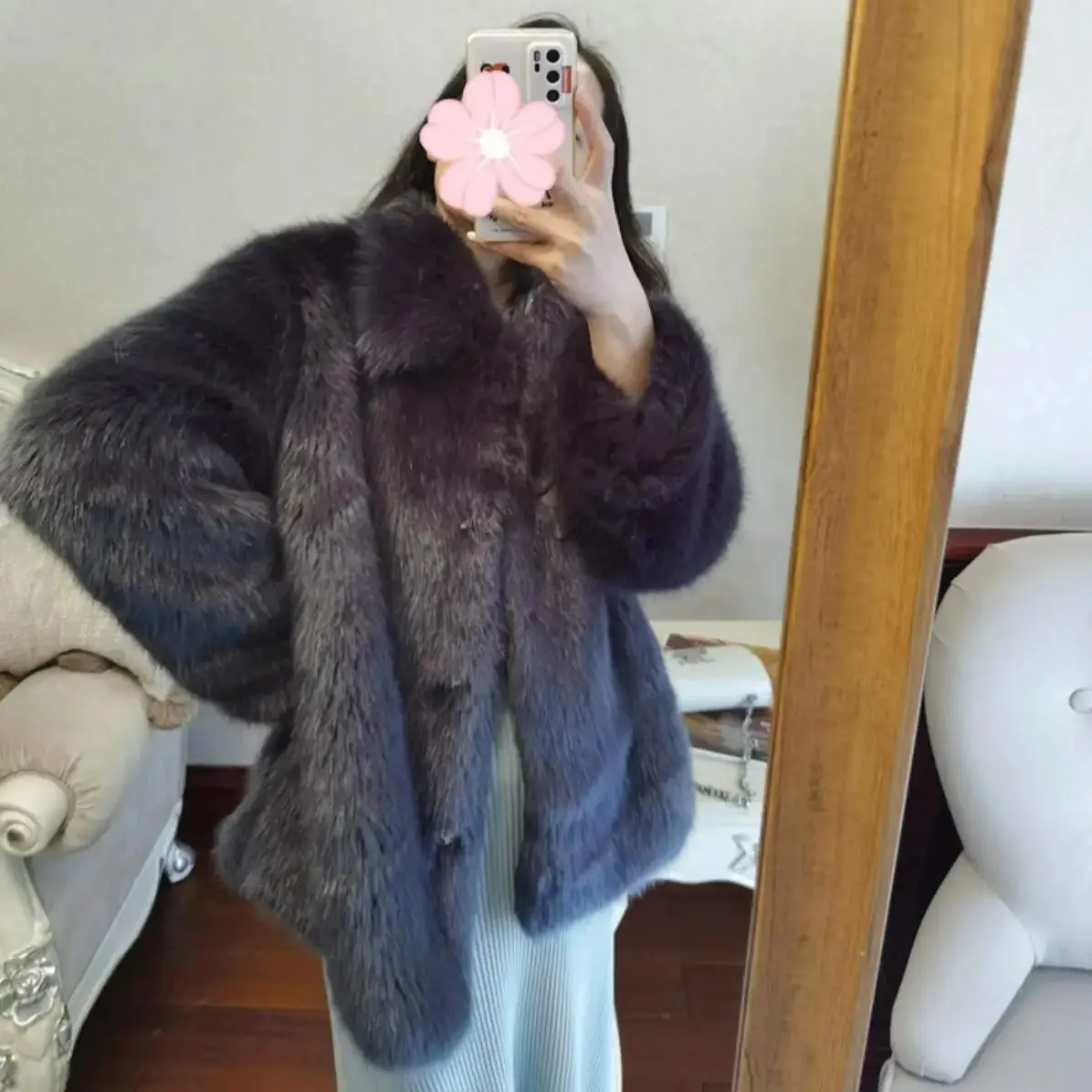 Women Furry Fur Jacket Keep Warm Thick Short Outerwear Winter Turn down Collar Lapel Hairy Shaggy Soft Fox Faux Fur Coat