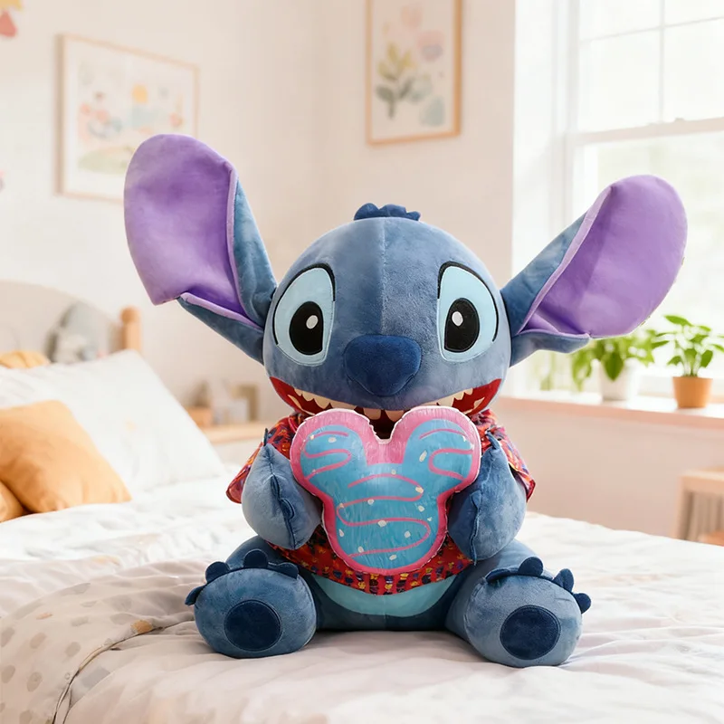 Kawaii Disney Plush Toy Stitch Mickey Mouse Cartoon Stuffed Doll Kids Birthday Gift Soft Cuddly Pillow for Children Summer Wear