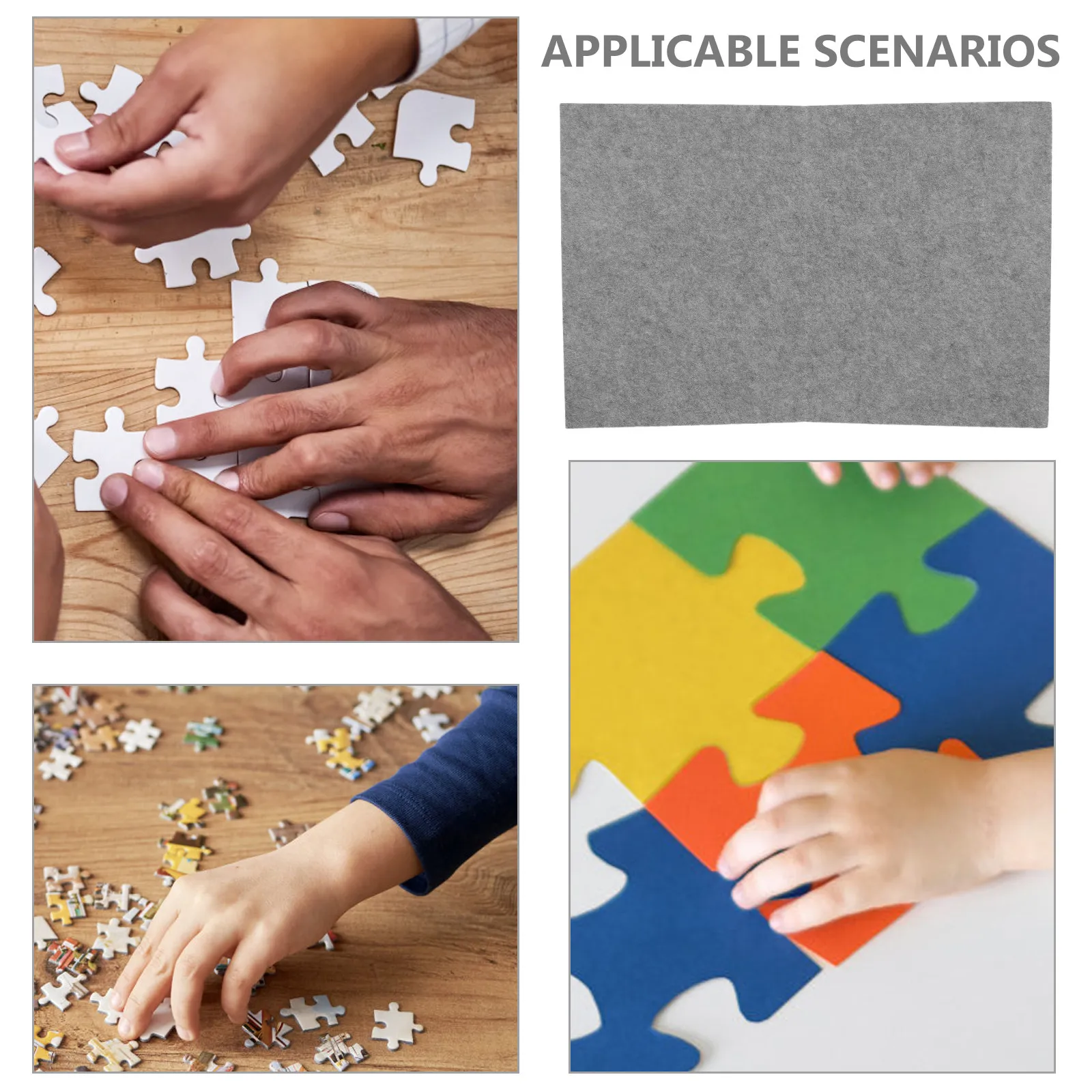Tapis de puzzle antidérapant en feutre de 23,58 x 15,72 pouces pour puzzles de 500 pièces - Table de montage de puzzle pliable portable