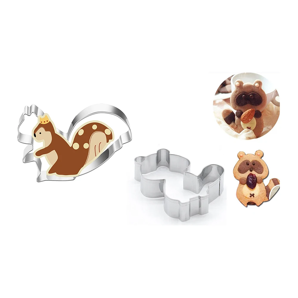 Animal Form Raccoon Squirrel Cake Stainless Steel Creative Biscuits Cookie Cutter Die Cake Cutting Model