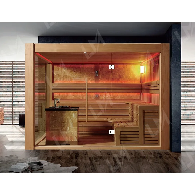 Modern Indoor Healthy Steam Shower Sauna Room Glass Steam Shower Far Infrared Sauna Room Dry and Wet Steam Sauna Wooden Room