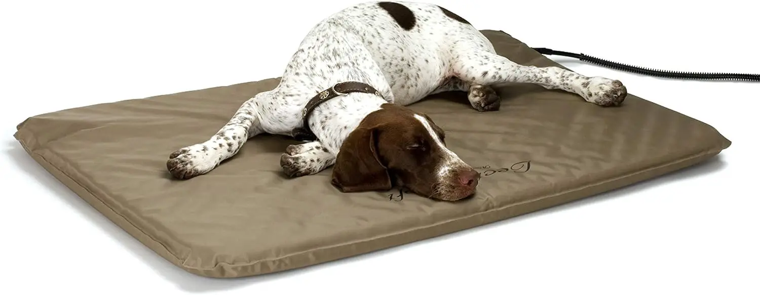 

Large Orthopedic Heated Pet Bed for Dogs or Cats, Waterproof & Washable Cover, 36x25in Tan, Safety Warming Pad