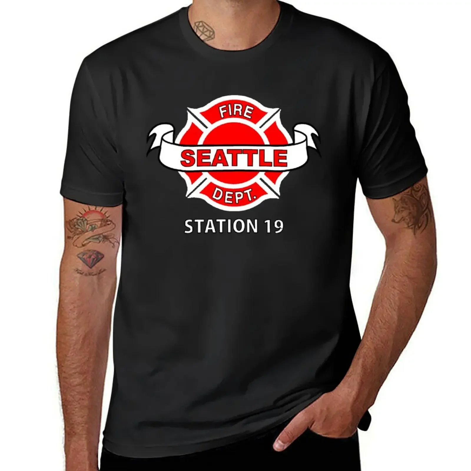 

Station 19 Crew Shirt T-Shirt sports fans boys whites heavy weight t shirts for men