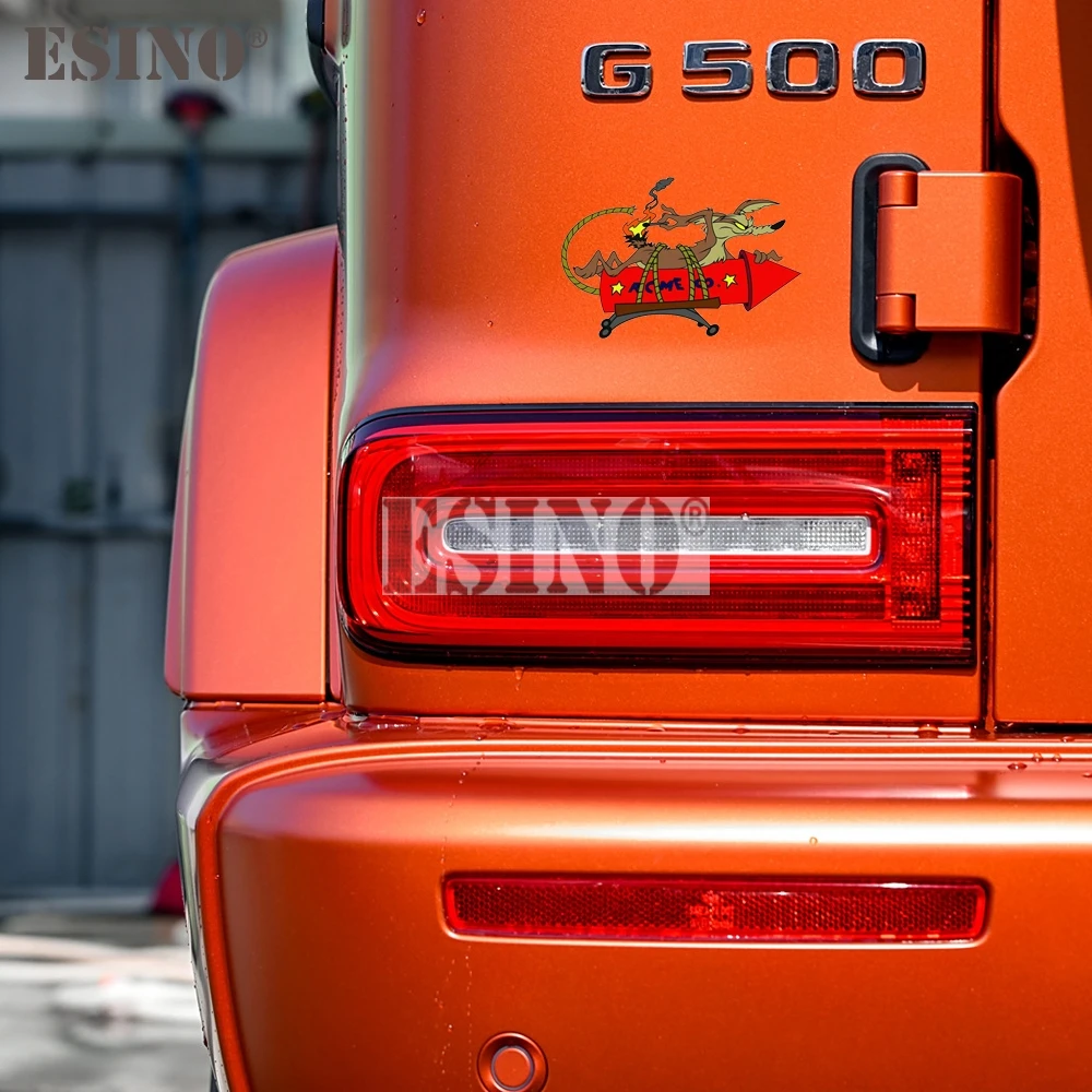 FunnyWile E Coyote ACME صاروخ الفينيل صائق ، تصميم السيارة الإبداعي ، ملصق الزخرفية ، صائق PVC ، نمط الجسم للماء #3