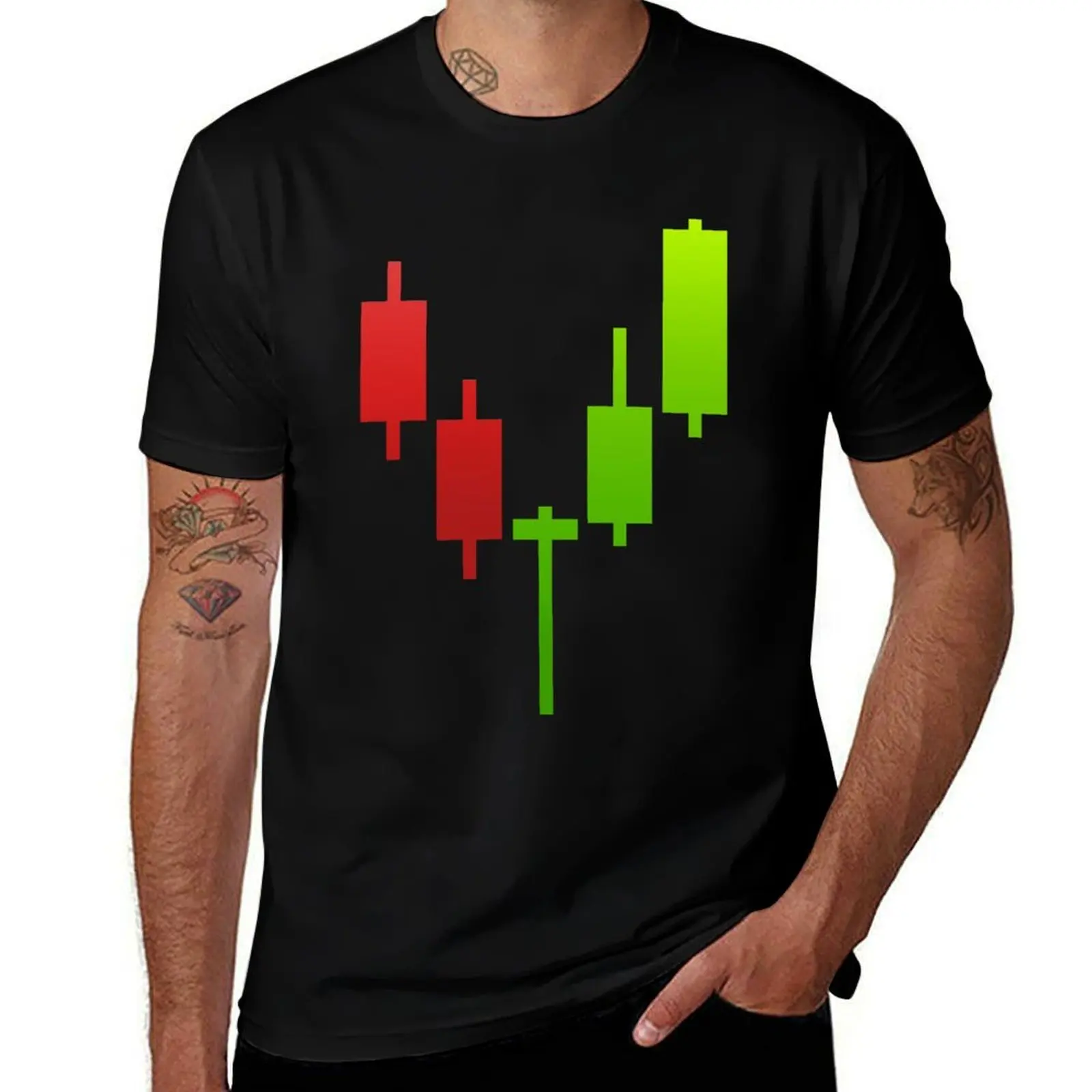 Crypto Trading Candlestick Pattern (Hammer) T-Shirt Running Performance Short Sleeve Tee