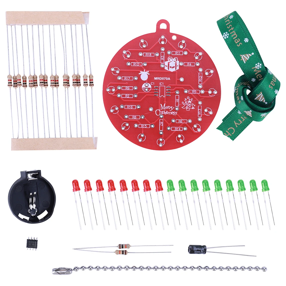 Kit de bricolaje de soldadura PCB NE555 con luces LED, proyecto de soldadura de luz LED roja y verde, Kit de bricolaje para STEM educativo para el Día de San Valentín